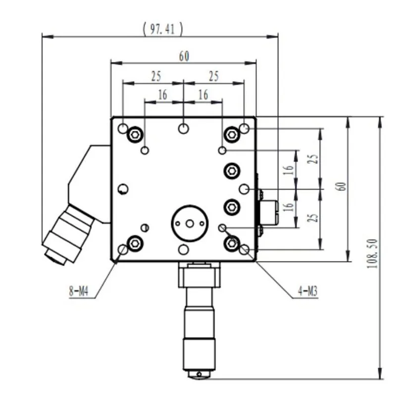 60x60mm X Axis Manual Linear Stage Cross Roller Guide Micrometer Slide Table Coarse Fine Adjust Precision Positioning Platform