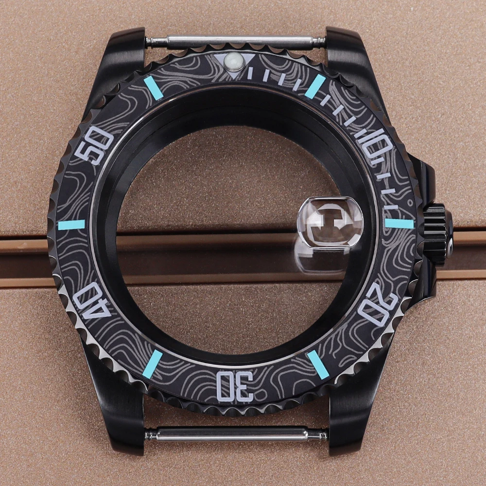 

40mm NH35 Watch Case Ceramic Bezel Sapphire For SUB GMT Yacht NH35 NH36 NH38 NH34 Miyota8215 ETA2824 Automatic Movement 120Click