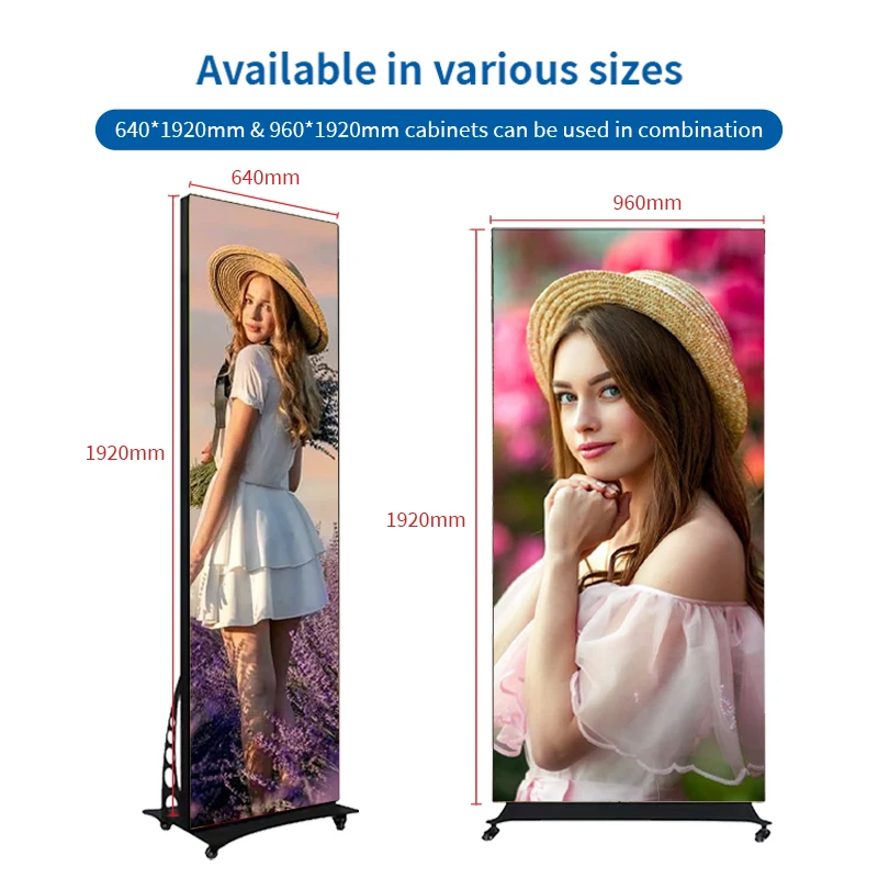 Mobile Video Digital Screenage Wifi 4G Usb P1.9 P2 P2.5 P1.86 Led Window Banners Video Wall Board Led Display Splicing Poster