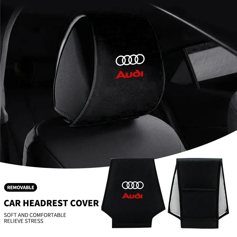 

Car Interior Support Neck Pillow Pillowcase Seat Headrest Cover Auto Accessorie For Audi A4 B5 B6 A3 A5 A6 A7 A8 Q2 Q3 Q5 Q7 Q8
