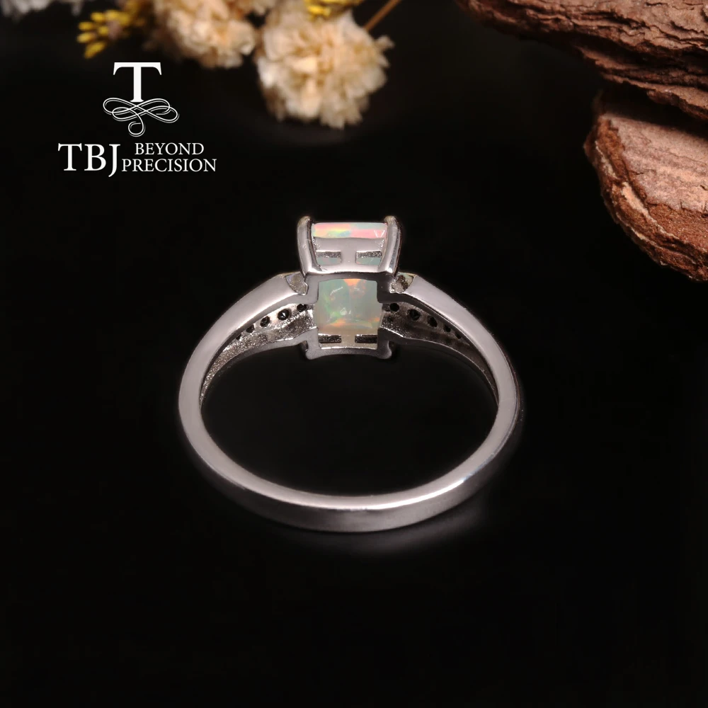 2026,925 sterling silver Colorful October Birthstone Natural Opal Ring elegant noble women's anniversary & Holiday gift - view 4