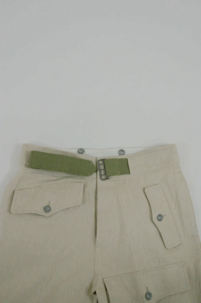 GUHD-002 WWII German Heer panzer summer HBT off-white trousers