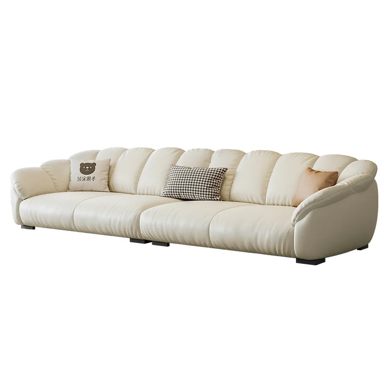 &Tongyu Special Light Luxury Latex Leather One Seat Sofa Living Room Italian Minimalist Large Sitting Deep Top Cowhide Simple
