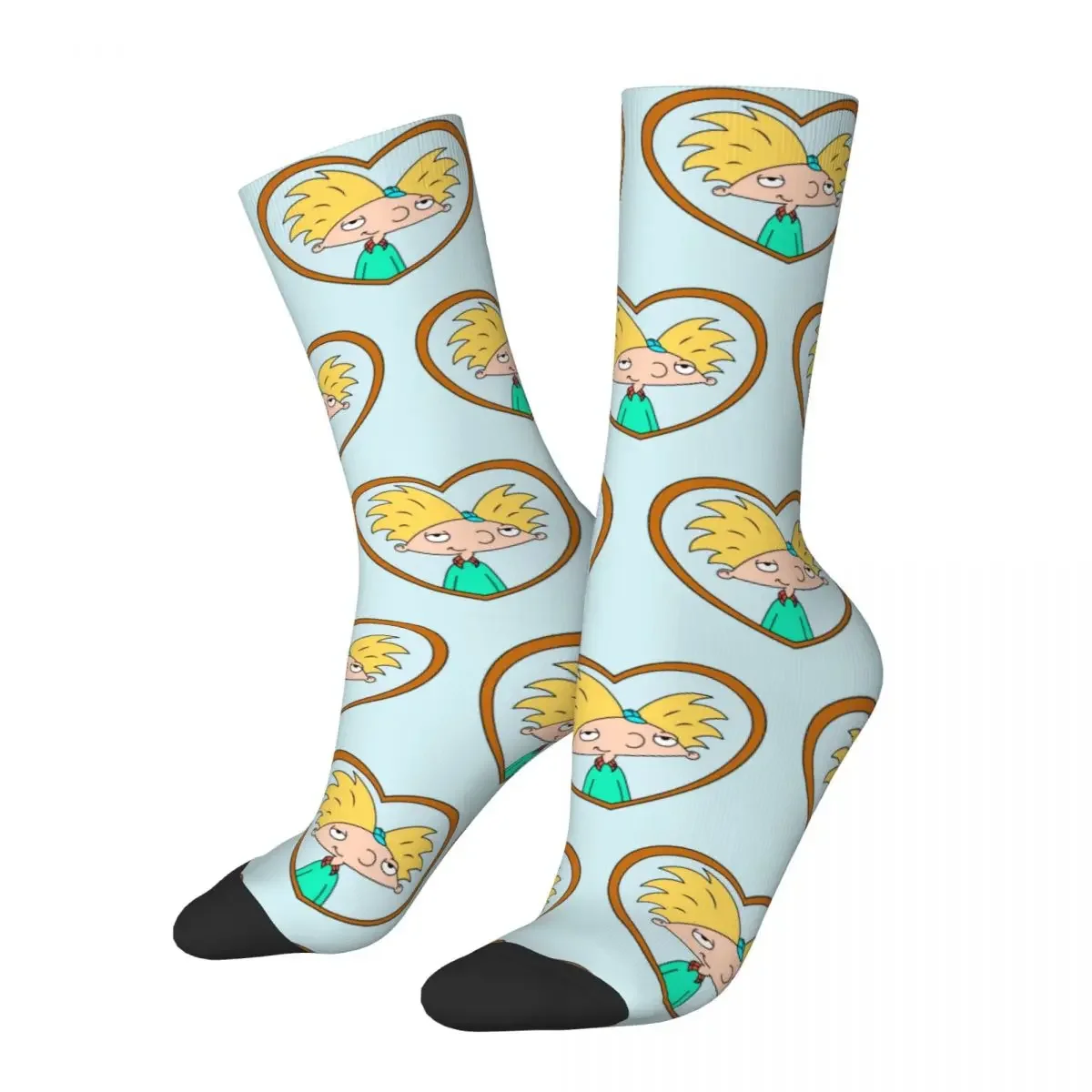 Crazy Women's Socks Hey Arnold Cartoon Merch Soft Heart Arnold Skateboard Dress Socks All Season