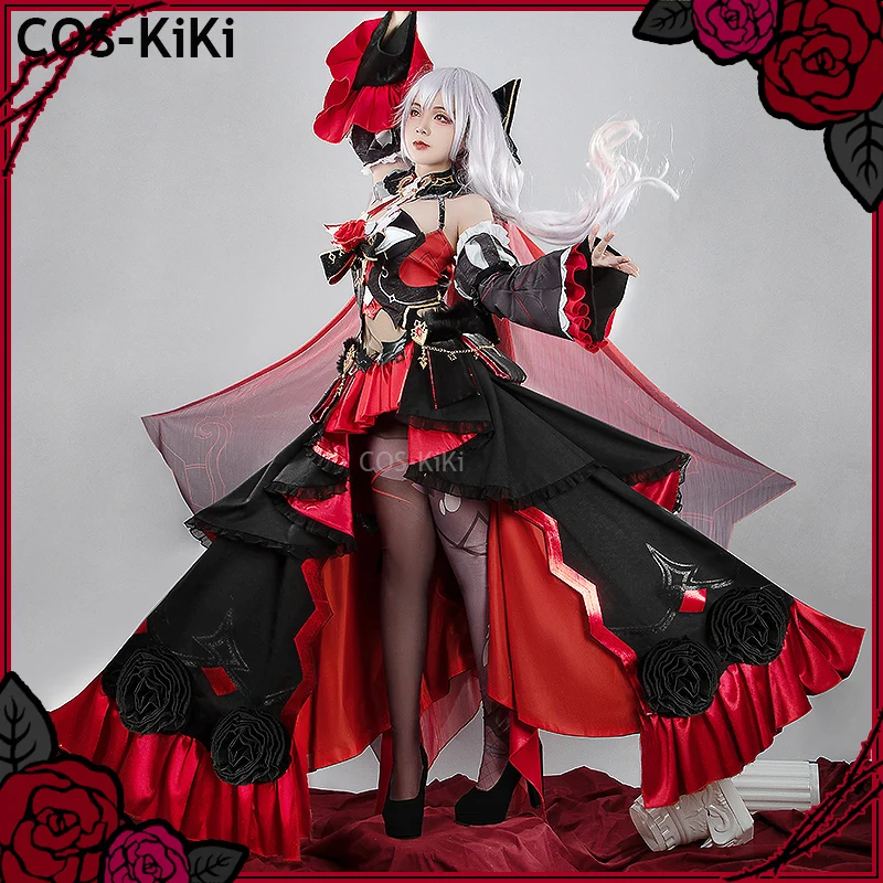 

COS-KiKi Honkai Impact 3rd Theresa Apocalypse Under The Moon Oath Game Suit Elegant Dress Cosplay Costume Halloween Party Outfit