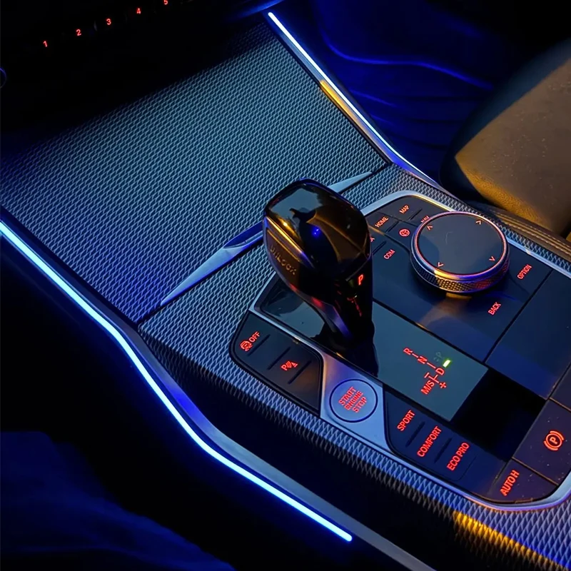 Luz ambiental para asiento de consola central, 11 colores, para BMW Serie 3/4 M3 M4 i3 i4 G20/G22/G80/G82, tira de luces de ambiente Interior de coche