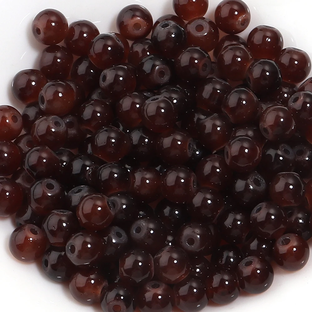 50pcs 6mm Glass Round Beads for DIY Jewelry Making