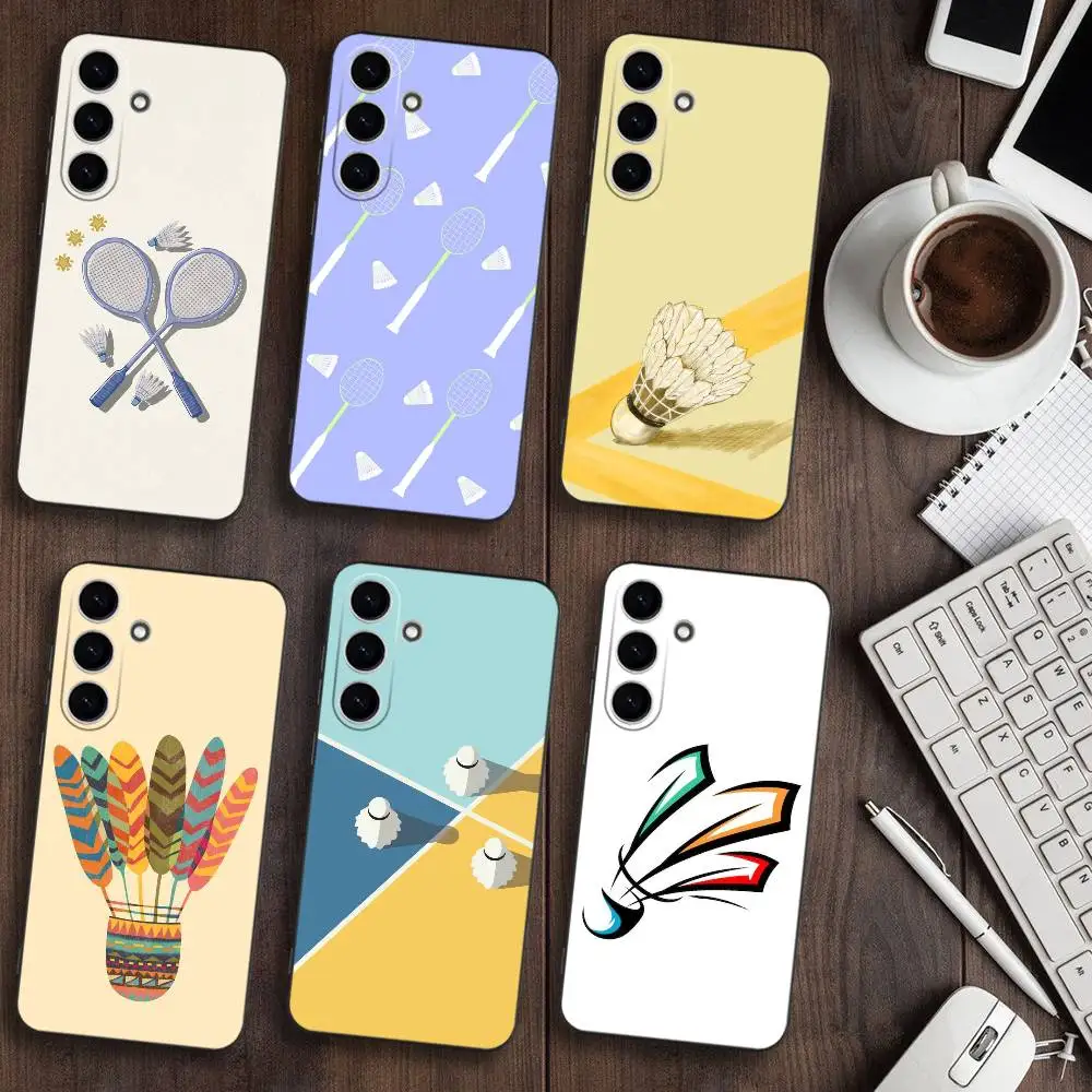 

Badminton element lines Phone Case For Samsung Galaxy A73,A72,A71,A70,A53,A52,A51,Soft Silicone Black Cover