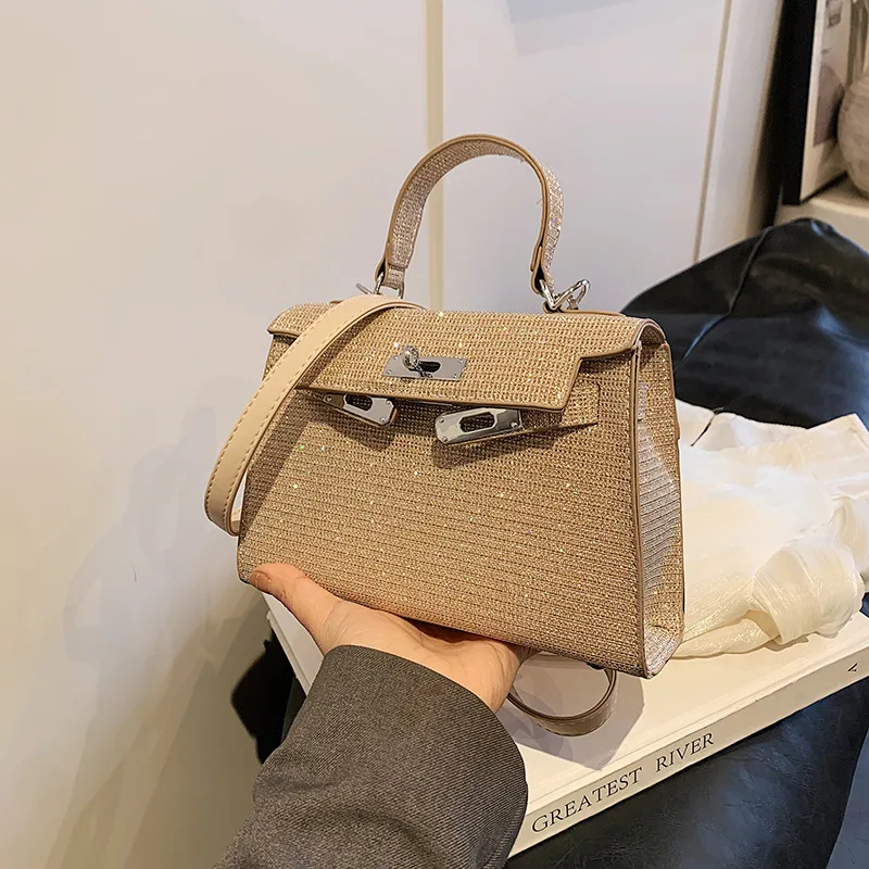 

Дизайнерская сумка в стиле Келли 2025 года — женская сумка через плечо с бриллиантами, элегантная универсальная сумка-мессенджер для работы