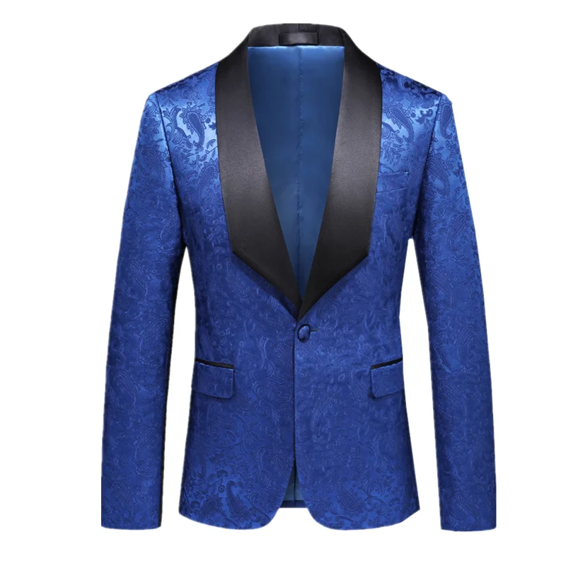 

Newly Arrived Brand Men Jacquard Suit Jacket Black Red Blue Luxury Business Social Wedding Party Tuxedo Blazers Coats