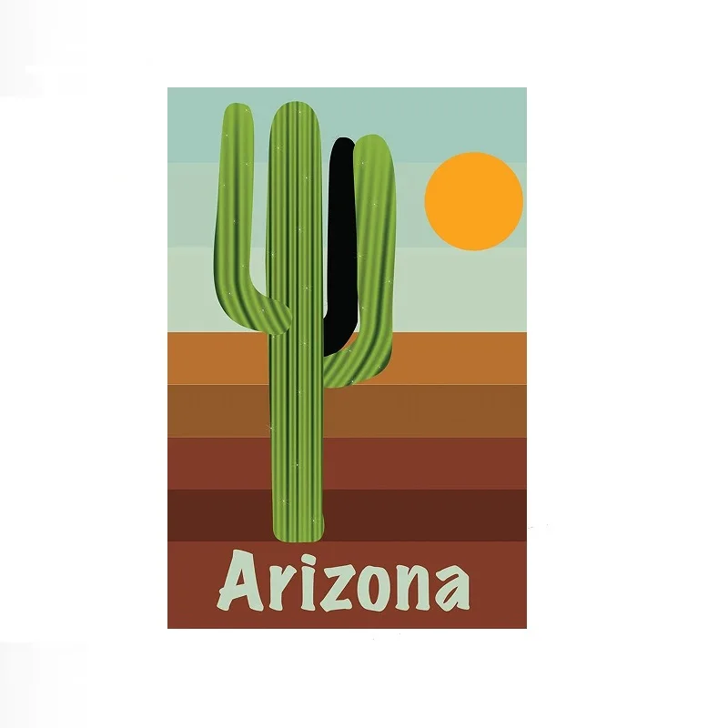 Retro Style Arizona and Saguaro National Park Travel Cool , Art Picture Print Canvas Poster Home Wall Decor
