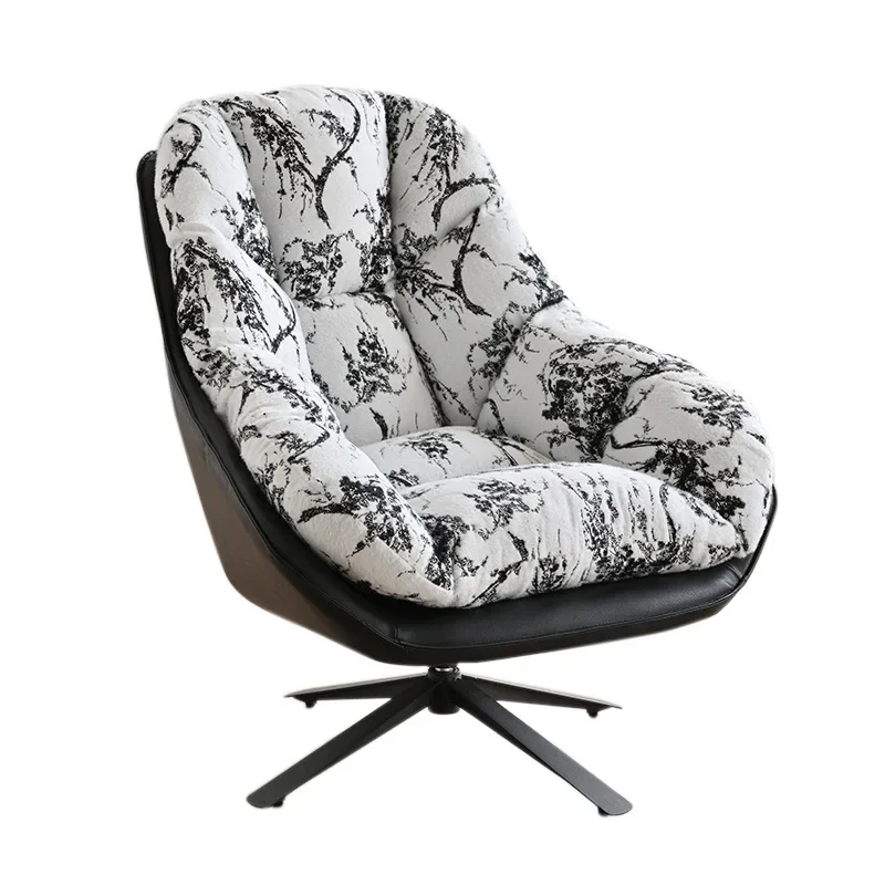 

Retro lazy sofa chair, living room balcony single sofa rotating chair