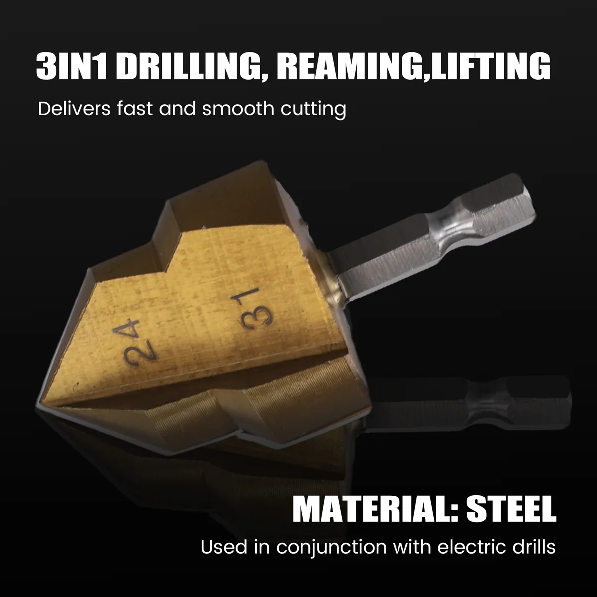 

ABKM! PPR Lifting,3 Blades Stepped Drill Bit,Hexagon Shank Water Pipe Connection Tool 20/25/32mm,Plumber Repairing Power Parts