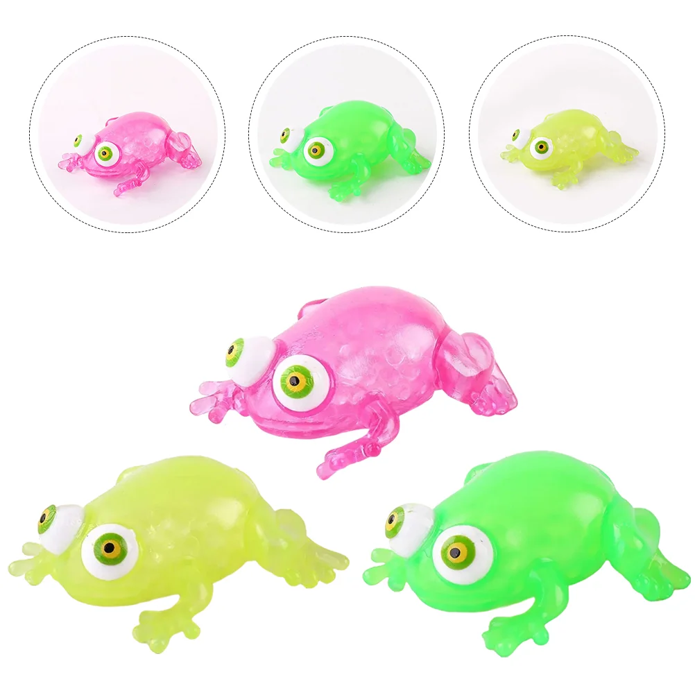 3 Pcs Pinch Toys B Squeeze Frog Shaped Cartoon Fidget Party Gifts Fidgets for Classroom Stress