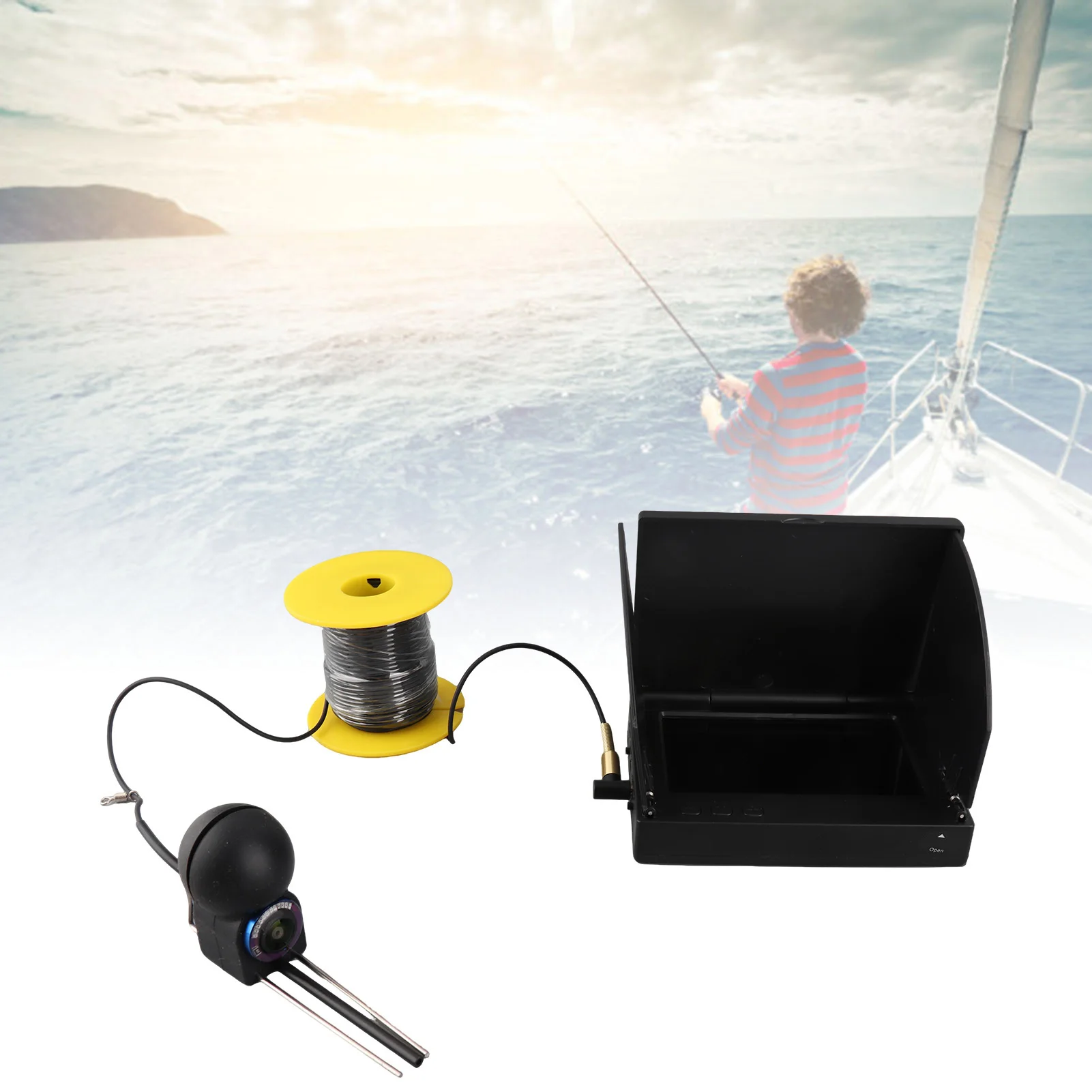 

Fish Finder 4.3in TN HD Underwater Fishing Camera IP68 Proof Fish Finder with 12 Lights for Fishing Underwater Fishing Camera