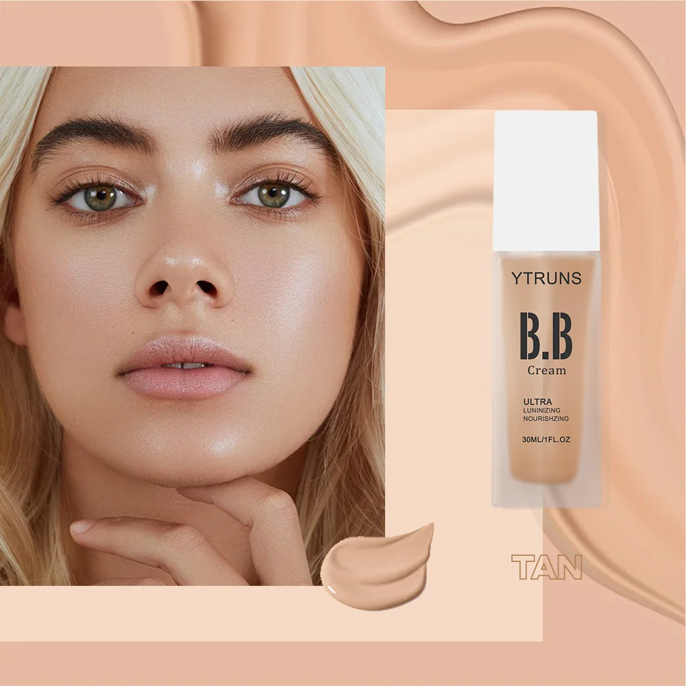 Fond de teint BB Cream-Hydratant, Isolant, Dissimulant, Ultra Longue Durée, Apparence Naturelle, Cadeau de Vacances Parfait