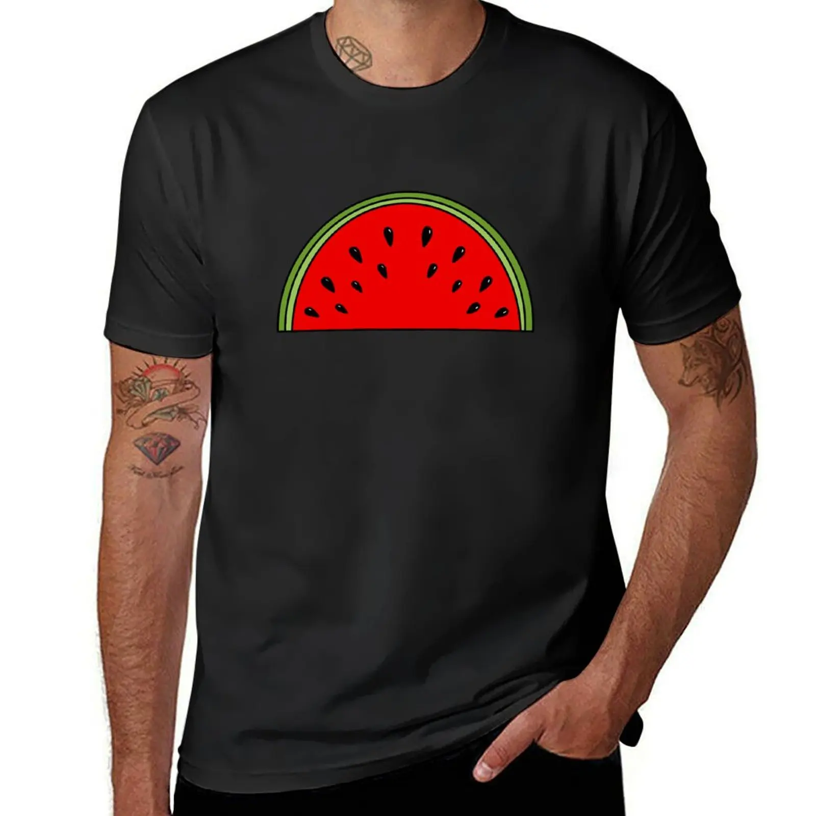 Watermelon Slice T-Shirt kawaii clothes plus size tops customizeds korean fashion men clothes