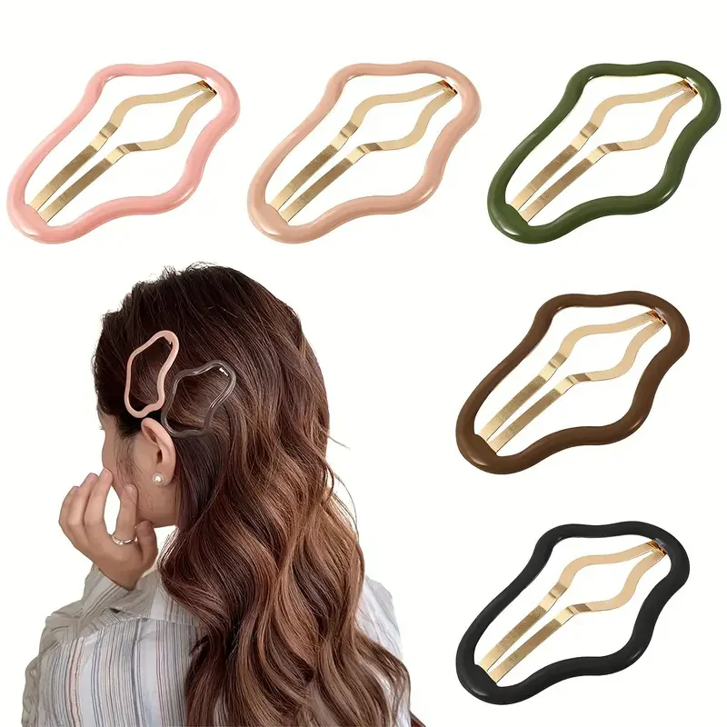 여성용 금속 구름 헤어 클립, 여아용 미끄럼 방지 멀티 컬러 소형 금속 헤어 클립, 여성용 헤어 액세서리, 5 개