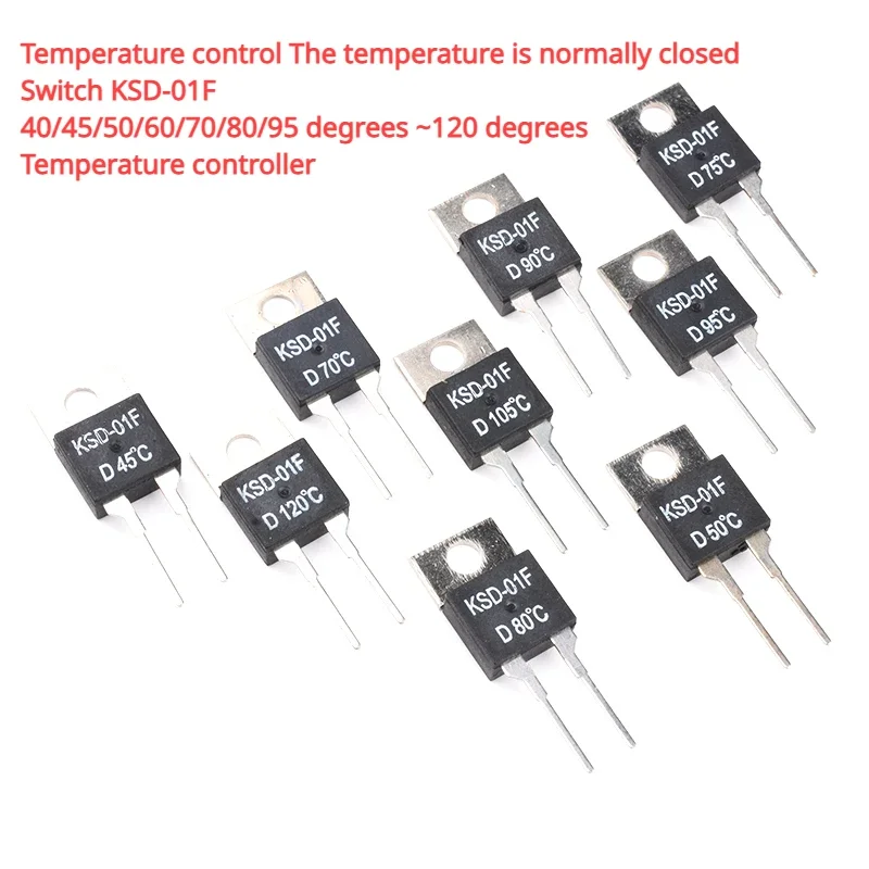 

Temperature control normally closed D switch KSD-01F 40/45/50/60/70/80/95 ° C~120 ° C temperature controller