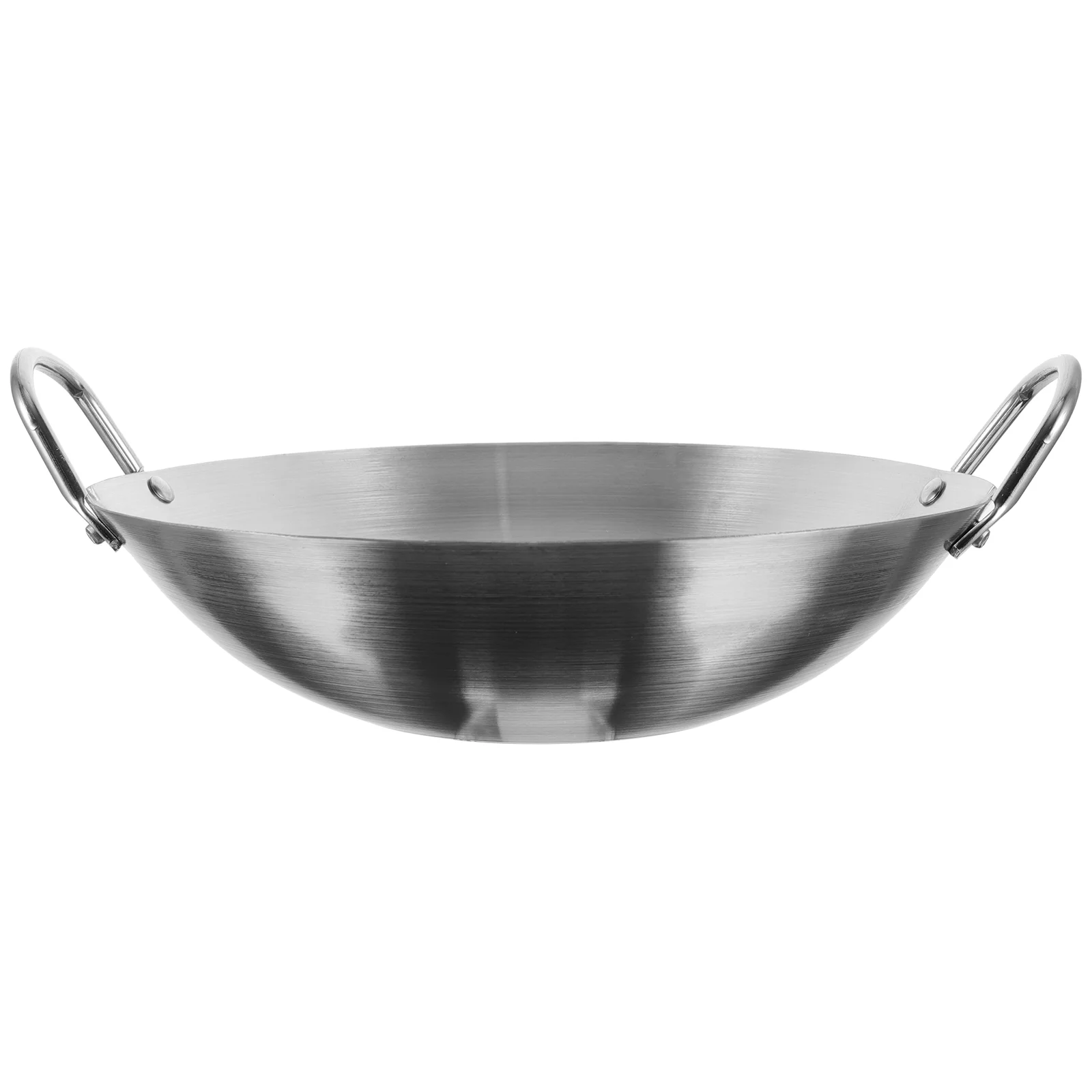 Stainless Steel Wok Commercial Kitchen Supplies Baking Pans Outdoor Griddle Cooking Tray Frying Round Bottom Child