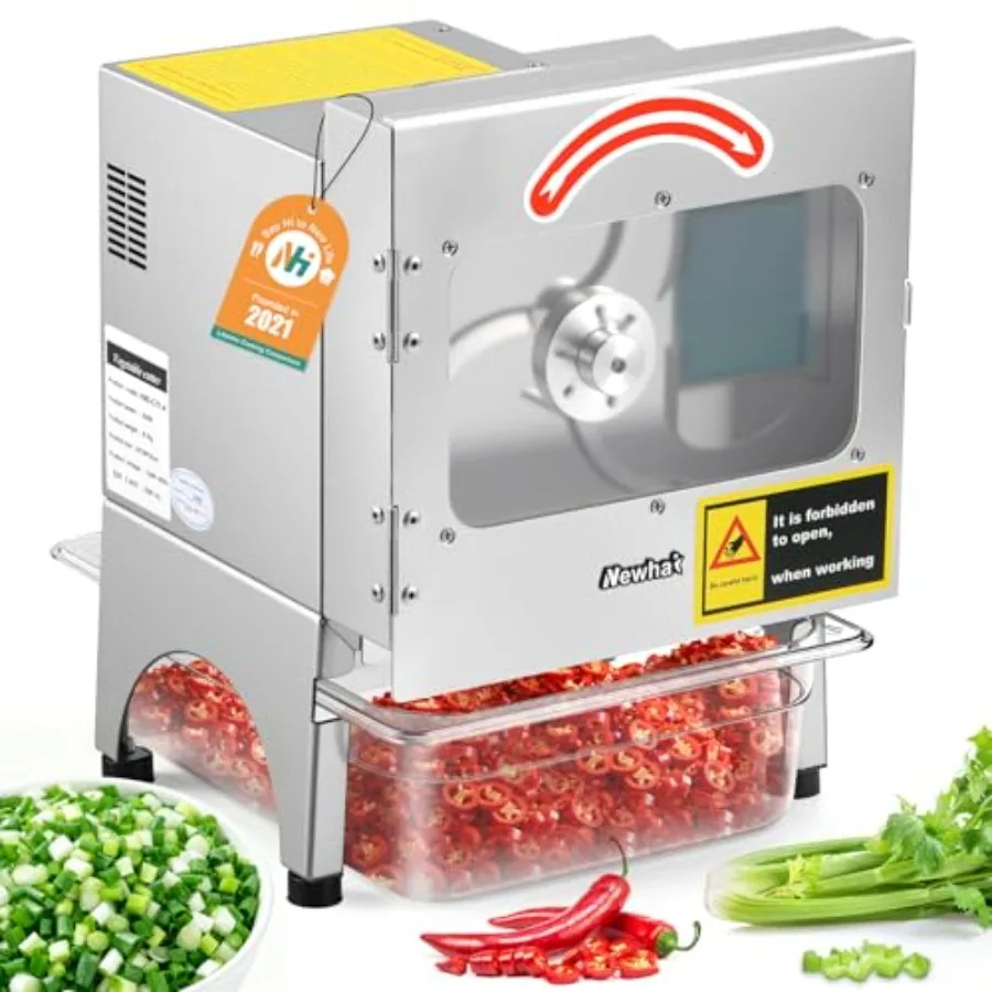 

Commercial Vegetable Slicer 200W Automatic Slicing Machine with Conveyor Belt Adjustable Thickness 400LB/H Electric Veggie Frui