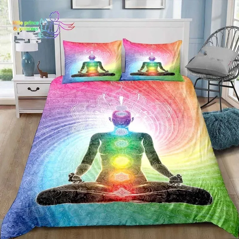 

Indian Buddha Meditation 7 Chakra Yoga Bedding Set Single Twin Full Queen King Size Bed Set Adult Kid Bedroom Bedding Gift