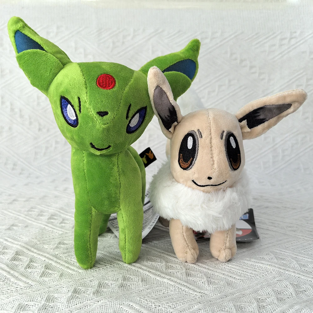 TAKARA TOMY Pokemon LEGENDS 2X Shiny 5" Eevee und 6" Espeon Plüschtier, Switch Cartoon Game Stofftier Nintendo Teddy Doll