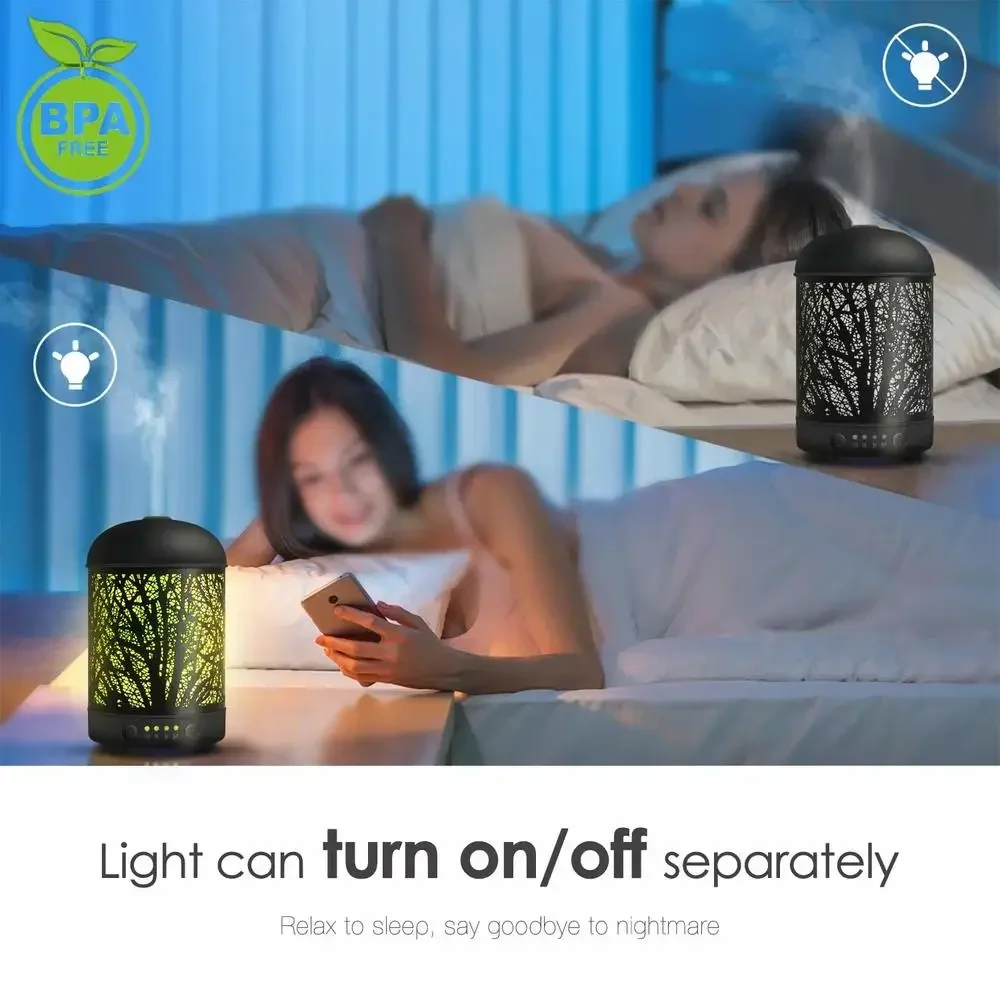Metal Aroma Diffuser Ultrasonic Essential Oil Fragrances Aromatherapy Humidifier 7 Color Changing for Kids House Yoga 100ml