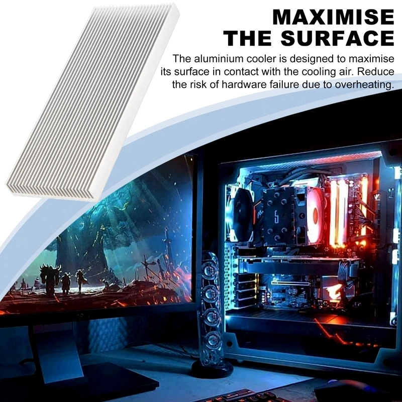 Dissipador de calor de alumínio completo para transistor amplificador LED de alta potência 100X41x8mm