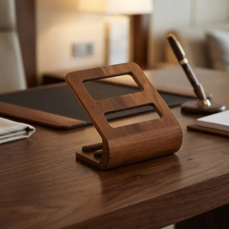 North American Black Walnut Remote Control Holder Wooden Desktop Organizer for Living Room Coffee Table Office Desk Storage