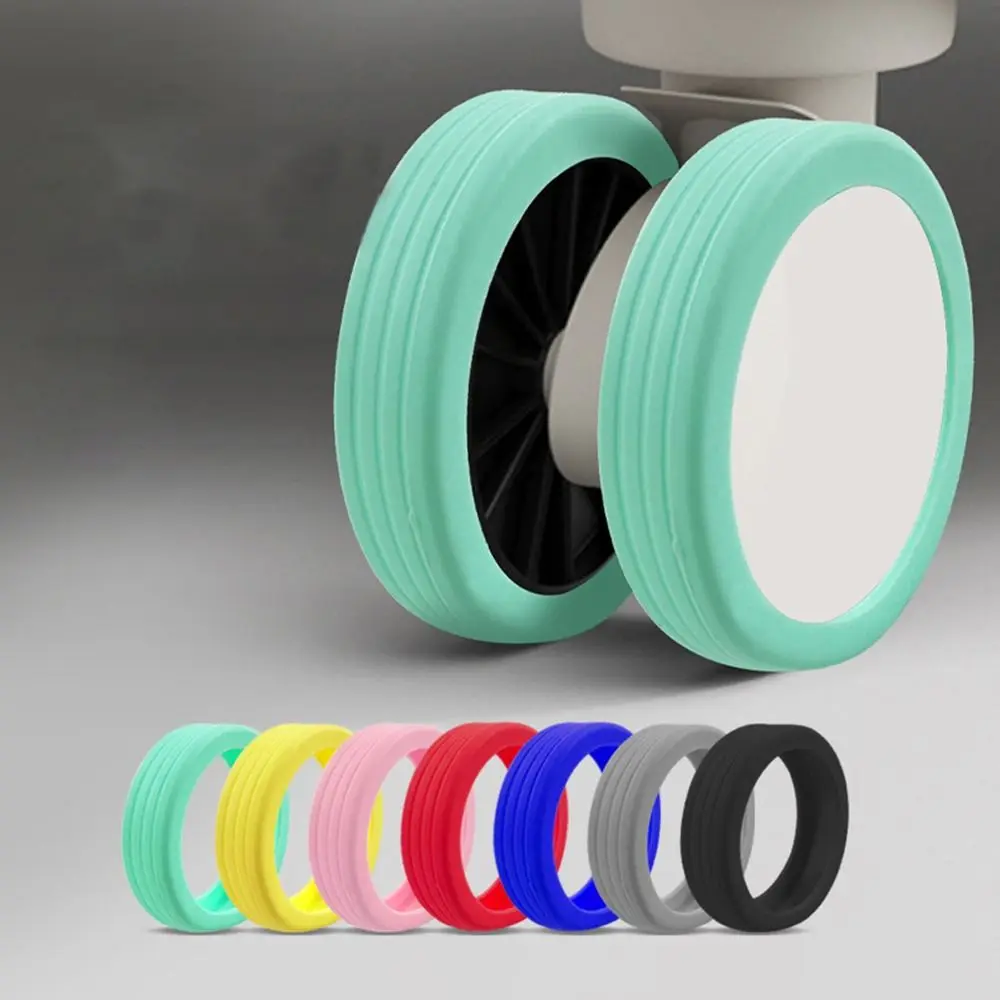 Colorful Silicone Luggage Caster shoes Portable Travel Luggage Caster shoes Universal Noise Wheels Guard Cover Accessories