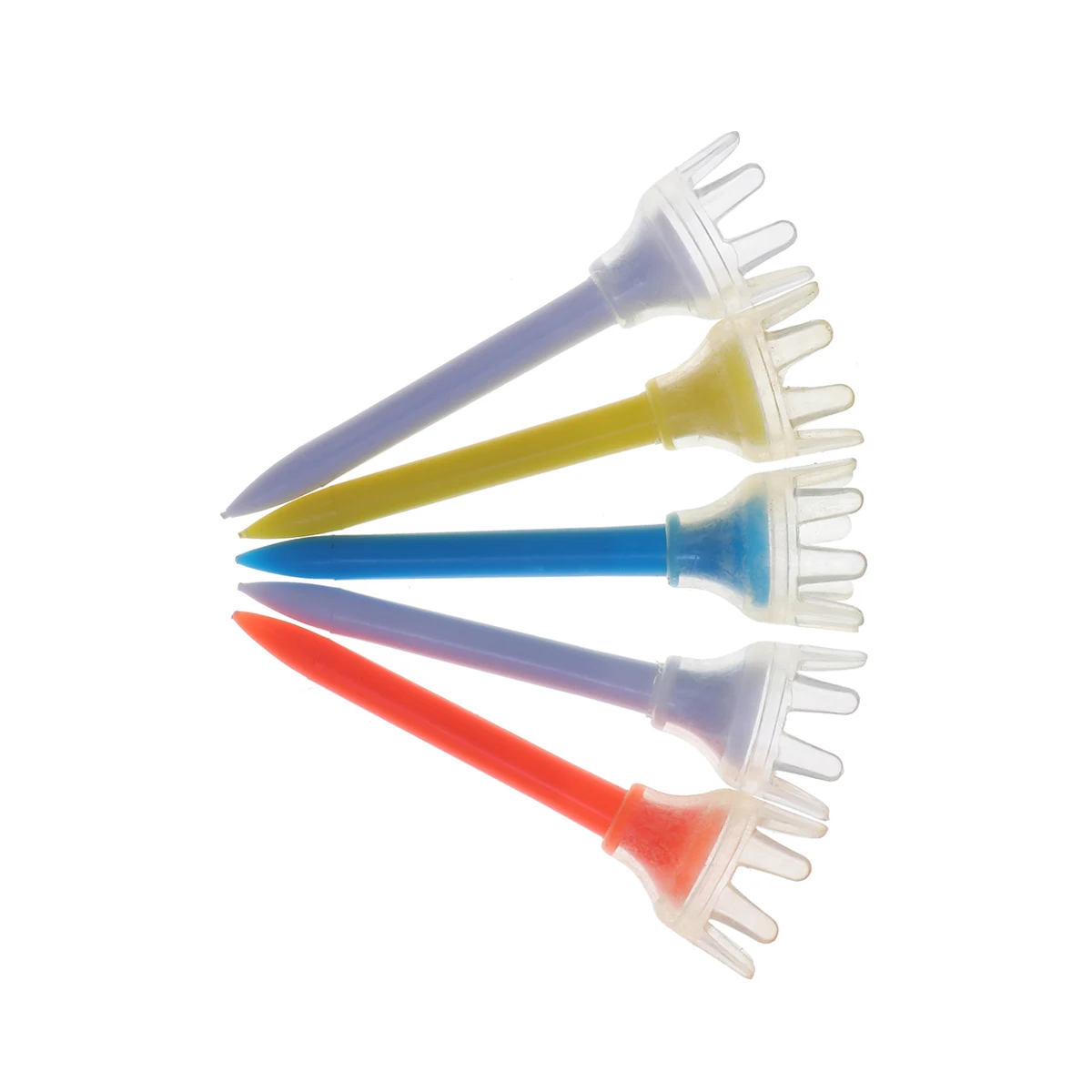 

5pcs Reusable Eco-Friendly Golf Tees 5.4Cm Lightweight Pp Plastic Training Tools Compact Indoor Outdoor Practice Random Color