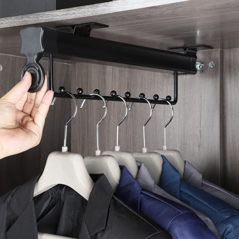 Closet Interior Telescopic Hanging Rod ClosetTopTelescopic Storage Rods Closet Interior Pants Clothes Organizer PartitionHangers