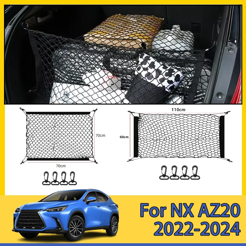 Car Trunk Net For Lexus NX 350h 450h 350 AZ20 2022-2024 2023 Boot Luggage Mesh Nylon Bag Storage Rear Back Cargo Car Accessories