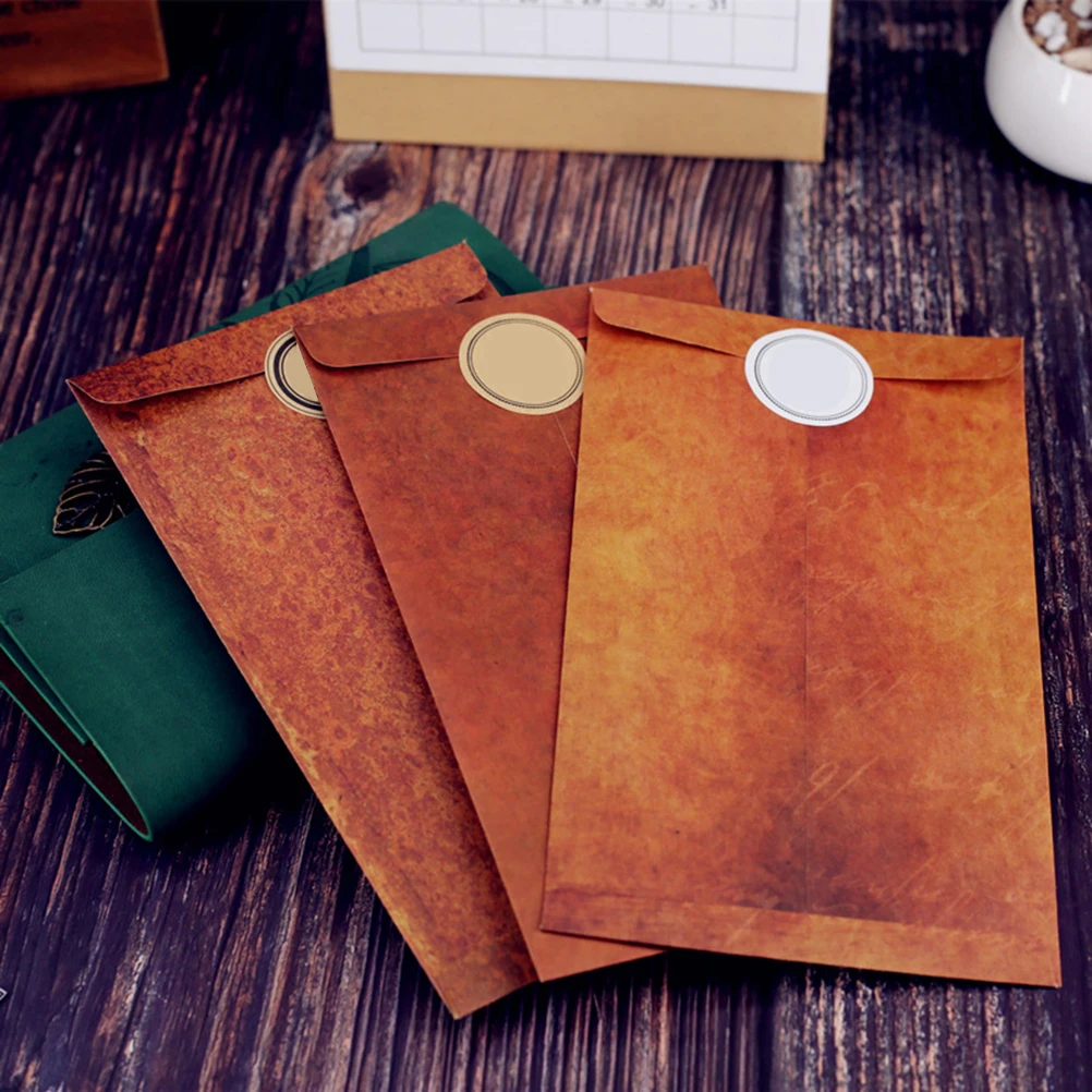

20Pcs Retro Kraft Paper Envelopes Vintage European Style Letter Stationery Bags for Invitations Cards Photos Letters Greeting