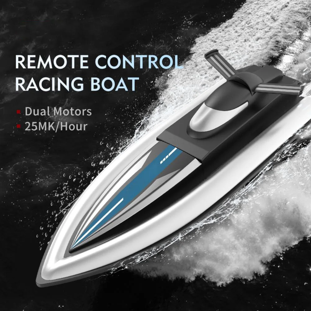 

Electric RC Boat Waterproof 2.4G Kids Remote Control Speedboat 4 Channels High Speed Racing Boat Rechargeable Electric RC Boat