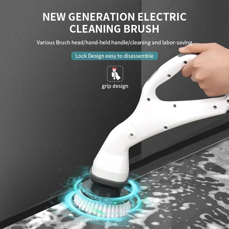 Xiaomi Mijia Home Electric Cleaning Brush Rechargeable Scrubber with Detachable Heads Brush Bathroom Kitchen Toilet Clean Tools