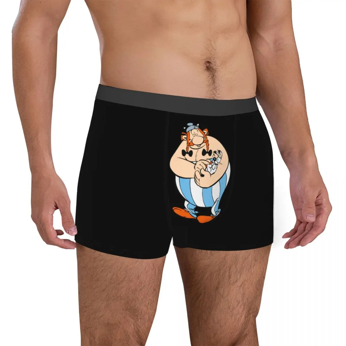 Sous-vêtement pour Homme, caleçon respirant, Sexy, dessin animé, Obelix et Dogmatix Asterix, S-XXL