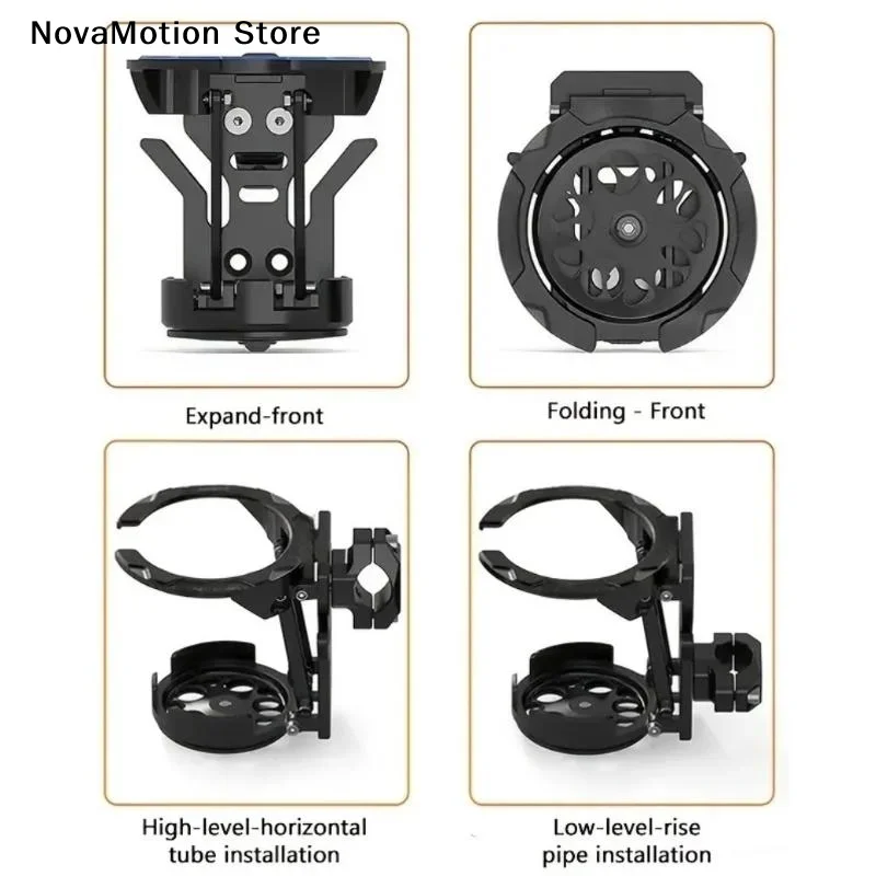 Motorcycle Cup Holder Water Bottle Bracket Portable Drink Holder Adjustable & Foldable Cup Carrier Easy to Install For Handlebar image 5