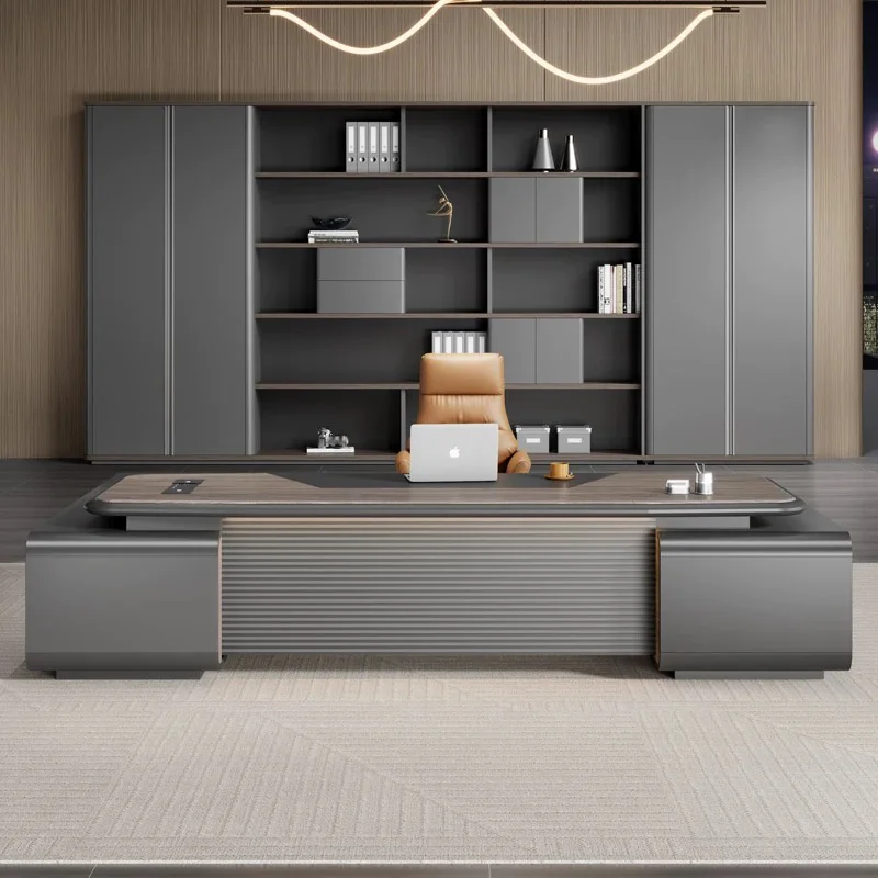 

Luxury Home Office Desk and Chair Boss Extension Table Modern Luxury L-shape Executive Office Business Desks