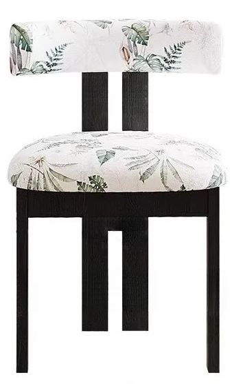Retro Premium All-solid Wood Dining Chair, High-end Custom Printed Medieval Chair