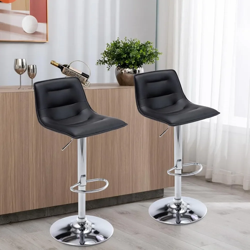 

Bar Stools Set of 2, Modern PU Leather Swivel Counter Height Barstools with Back for Kitchen Dining Cafe, Bar Chairs