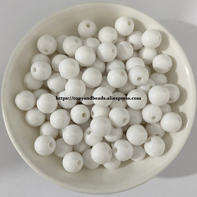 Undurchsichtige gemischte Acryl-Plastik-Abstandsperlen, glatt, rund, 5,5 mm, 7,5 mm, 9,5 mm, Größe wählbar, für Schmuckherstellung DIY – Detail 12