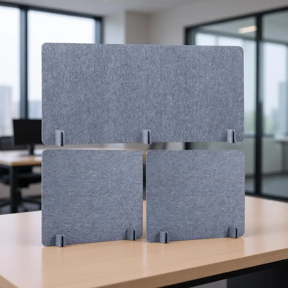 

3-Piece Desk Partition, 23.6x47.2 & 23.6x23.6, Freestanding Privacy Screen, Noise Reduction, Visual Barrier for Office or Home (