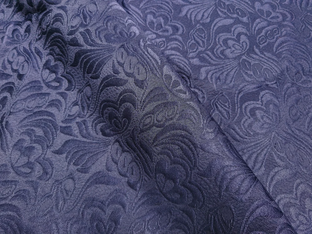 100cm*145cm Navy Blue Butterfly Embossed Fabric Thick 3D Jacquard Upholstery Material