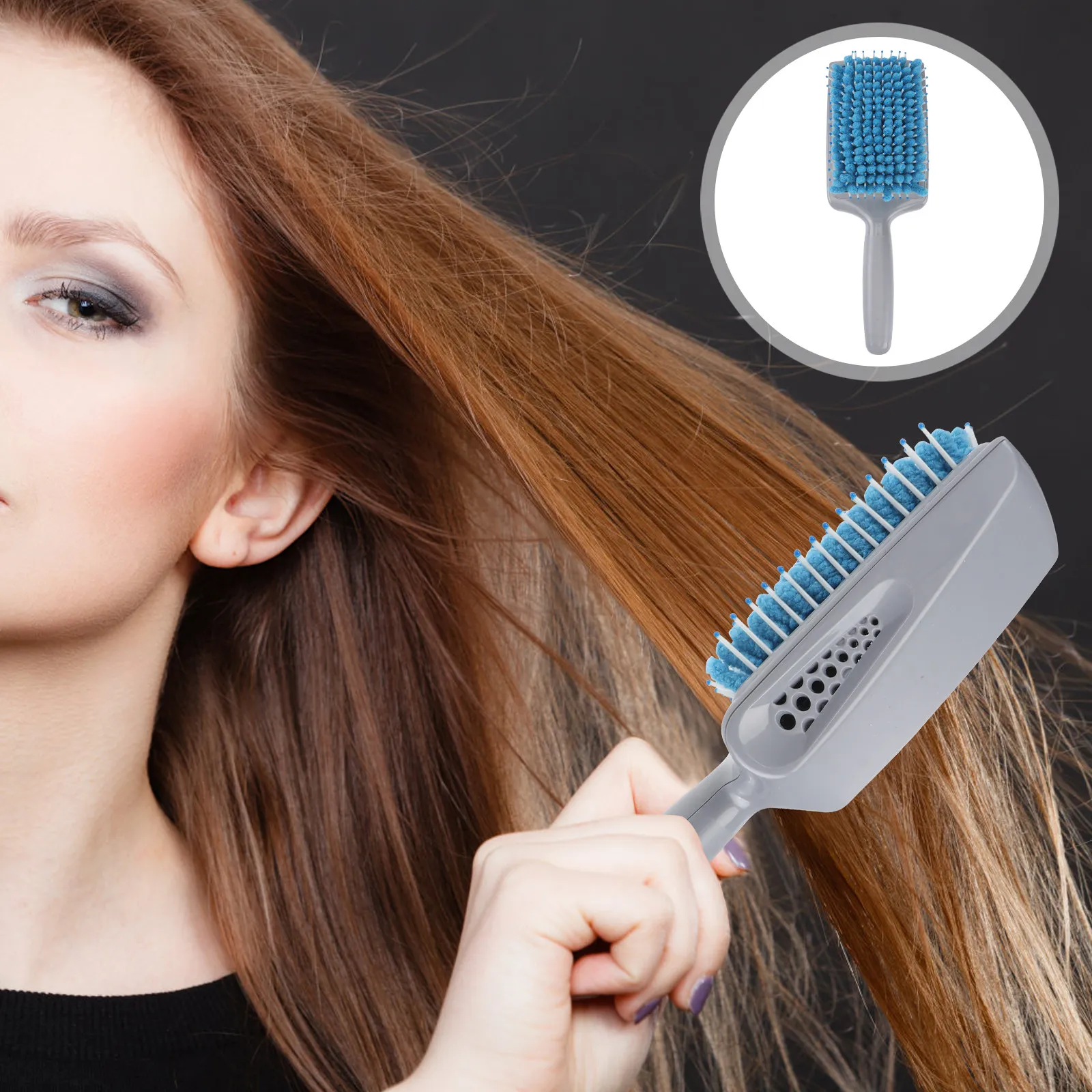 

Absorbent Hair Drying Brush with Dual Bristles Fabric Plastic for Quick Drying Fine Hair Ergonomic Handle Smooth Silky Finish