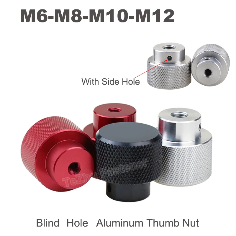 M6 M8 M10 M12 Aluminum Profile Hand Tighten Thumb Nut Blind Female With Side Hole Adjust Clamping Knob Manual Nut Screw Bolt Cap