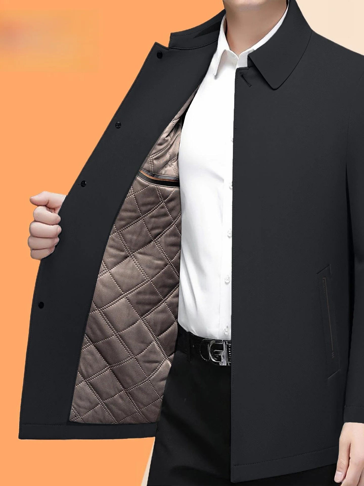 

Утепленная хлопковая куртка, мужская повседневная зимняя верхняя одежда, одежда для мужчин среднего возраста, модный городской стиль, полиэфирное волокно