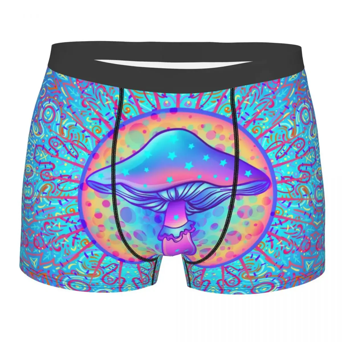 Humor Boxer Magic Mushrooms Shorts Panties Briefs Men's Underwear Psychedelic Hippie Mid Waist Underpants for Male