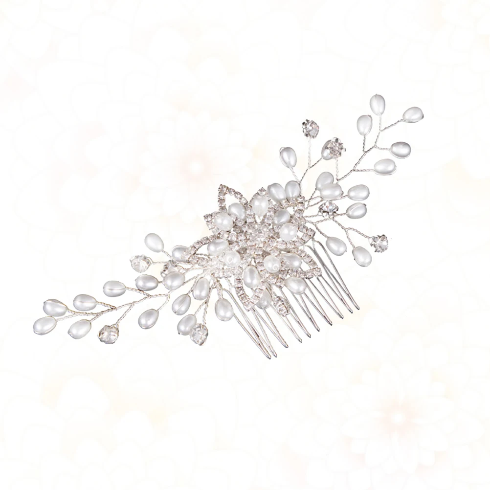 

Pearl Comb Wedding Headdress Fashion Headwear Hair Accessories Bride Hairpiece Unique Design Bright Color Luxurious Pearl